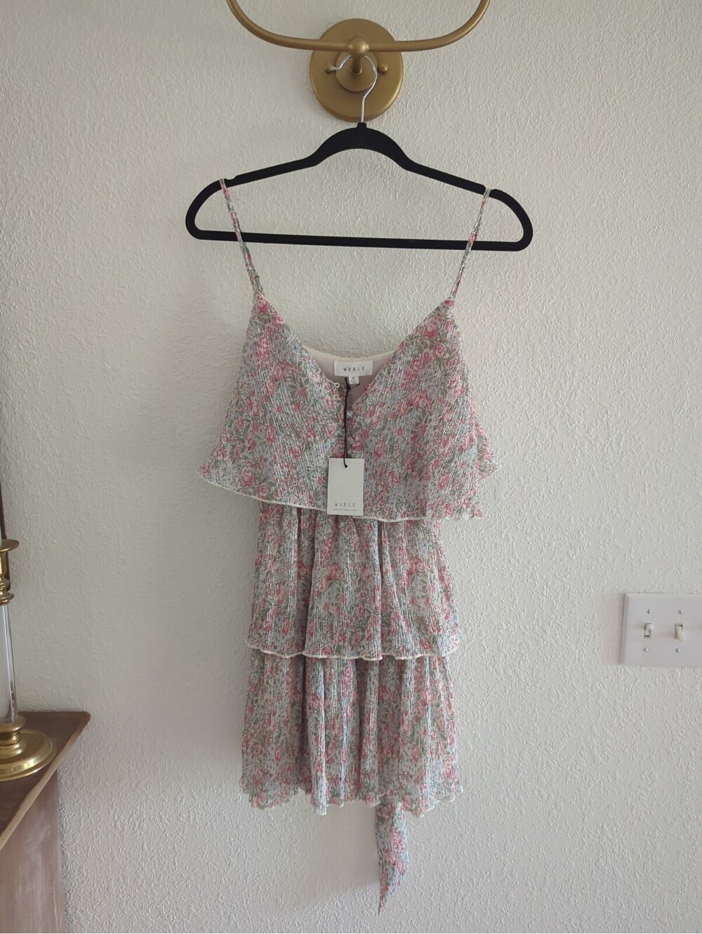 Anthropology Mable Mini Floral Colorful Colorblock Pastel Tiered Dress Small
